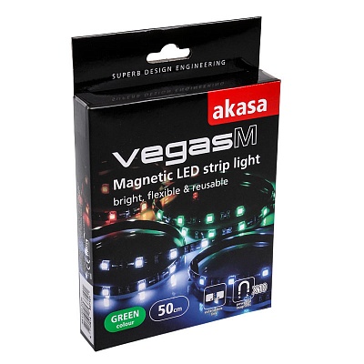 Akasa Vegas M Magnetic LED strip - Green