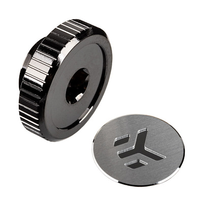 EK-Quantum Torque Plug w/Badge - Black Nickel